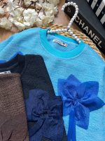 کراپ شلوار گل برجسته - Image 3