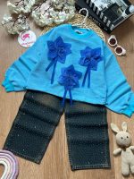 کراپ شلوار گل برجسته - Image 7