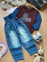 بلوز شلوار آستین جین - Image 2