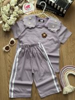 تیشرت شلوارک یقه گل - Image 4