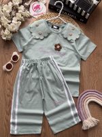 تیشرت شلوارک یقه گل - Image 5