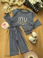 تیشرت شلوارک نوار کرم - Image 2