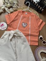 کراپ شلوار قلب گلدوزی - Image 3