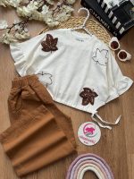 کراپ شلوار برگ شنل دوزی - Image 2