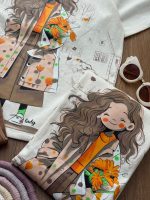 تیشرت شلوار دختر و دسته گل - Image 4