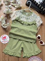 تیشرت شلوارک گیپور خالخالی - Image 4