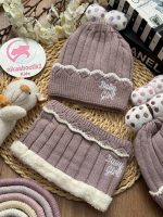 کلاه شال گردن پاپیون خالخالی - Image 6